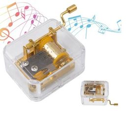 New Arrival Unique Musical Box Acrylic Hand Novelty Items Crank Music Box Golden Movement Melody Castle in the Sky Creative Gift Artware I0703