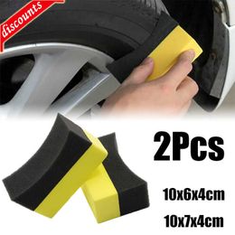 New 1/2Pcs Car Wheel Cleaning Sponge Tyre Wash Wiper Water Suction Sponge Pad Wax Polishing Tyre Brushes Tools Car Wash Accessories