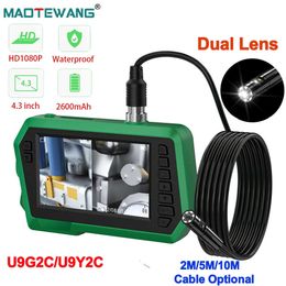 Fish Finder MAOTEWANG 4.3 "IPS Screen IP68 Dual Lens Bore Scope 8mm Snake Camera Industrial Endoscope With 6 LED Home Appliance Drain Repair HKD230703