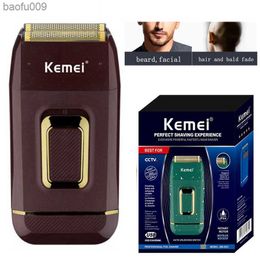 Kemei Powerful Electric Hair Shaver For Men Head Electric Razor Beard Bald Shaving Rechargeable Machine Finishing Tool L230520