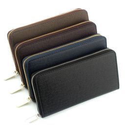 Personalized Customized Letter Genuine Saffiano Leather Zipper Long Wallet Multi Card Wallet Men's Wallet Women's Wallet Handbag