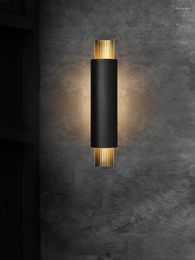 Wall Lamp All Copper Light Luxury Living Room Bedroom Bedside Background Staircase Aisle Creative Black