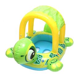 Sand Play Water Fun Portable Cartoon Turtle Shape Inflatable Baby Beach Swimming Pool Floating Seat Boat Toys For Children Gift 230703