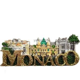 Monaco Resort and Culture Souvenirs Magnetic Stickers for Refrigerator Creative Home Decor Message Board Magnets Office Decor L230626