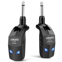 MP3/4 Adapters LEKATO 2.4GHz Wireless Guitar Bass System Built-In Rechargeable Guitar Transmitter Guitar Wireless System Transmitter Receiver 230701