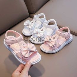 Sandals Girl Sandal Kid Summer Elegant Bling Rhinestone Party Princess Beach Shoes Cute Bowknot School Shoes for Kids Flat Heel F05201 J230703