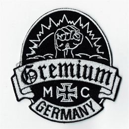 Personality Gremium Germany Embroidered Iron On Patch Iron On Sew On Motorcyble Club Badge MC Biker Patch Whole 260c