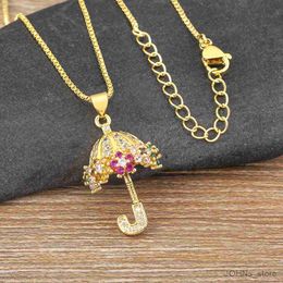 Pendant Light Luxury Shiny Stone Pendant Cute Umbrella Shape Elegant Birthday Jewellery Gift R230703