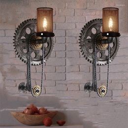 Wall Lamp Industrial Wind Restaurant Coffee Shop Bar American Retro Gear Personalized Creative Decorative Bra