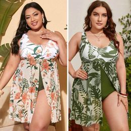 Women's Swimwear Women Two Pieces Print Tankini 2023 Sexy Bikini Swimdress Set Swimsuit Bathing Sui Plus Size Beachwear