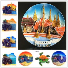 Thailand Elephant Tourist Souvenir Fridge Magnets Decoration Articles Handicraft Magnetic Refrigerator Collector Collection Gift L230626