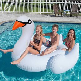 Life Vest Buoy Gaint White table Swan Pool Float Giant Swimming Ring Summer Water Mattress Party Toys For Adults Kids HKD230703