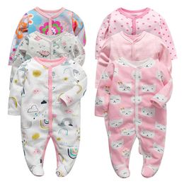 Footies Newborn Baby Spring Clothes 2/3pcs Baby Boys Girls Rompers Long Sleeve Clothing Roupas Infantis Menino Overalls CostumesHKD230701