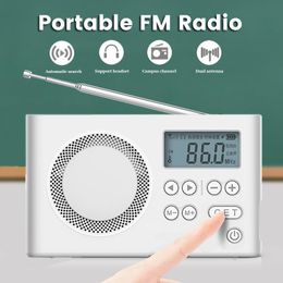 Connectors Portable Fm Radio Mini Loudspeaker with Led Display 3.5mm Headphone Jack Support Auto Search/store Station Cet Test 50108mhz