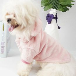 Dog Apparel Pink White Velvet Clothes Winter Hoodies Sweatshirt For Small Dogs Chihuahua Puppy Cat Hooded Coat Jacket Pet Shirts XXL