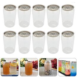 Dinnerware Sets 10 Pcs Go Containers Disposable Lids Milk Tea Storage Cold Brew 14.7x5.4cm Drink Bottles Packing Transparent