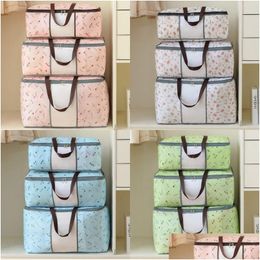 Storage Bags Quilt Non Woven Bag Foldable Clothes Blanket Sweater Organiser M/L/Xl Holder Drop Delivery Home Garden Housekee Organiza Dhhub