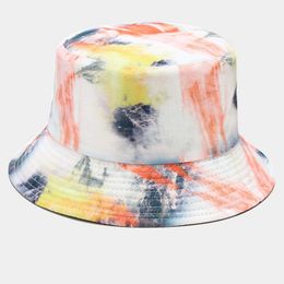 Panama Bucket Hats Hip Pop Tie-Dye Print Fisherman Hat Summer Sun Hats For Women Men Reversible Fishing Cap Ladies Panama Bonnet