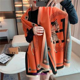 Fashion H Home womens scarves for winter and autumn 2023 New Scarf Womens Autumn Winter Versatile Thickened Warm Neck Imitation Cashmere Air Conditioning Shaw