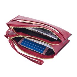 Triple Zipper Women Wallet Leather Coin Purse Card Holder Female Long Large Capacity Phone Bag Wristlet Clutch Wallets for Women