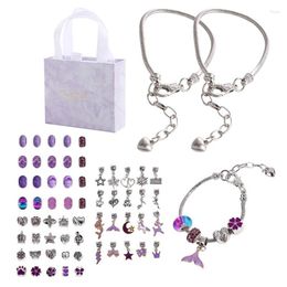 Storage Bags Charm Bracelet Making Kit Beaded Set With Box For Girls Christmas Jewelry