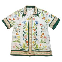 Men's T-Shirts Casa Designer Fashion Clothing Shirts Tracksuits Casablanca Graffiti Flower Thin Short Sleeve Printed Shirt Loose Casual Style Shirt 240327