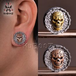 Navel Bell Button Rings KUBOOZ Stainless Steel Skull Ear Plugs Expanders Piercing Tunnels Body Jewellery Earring Gauges Stretchers 2PCS 230703