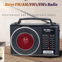 Radio Portable Retro Radio Fm/am/sw1/sw2 Radio Receiver Loudspeaker Support Dry Battery Ac Power Supply Birthday Gifts