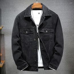 Men's Jackets Men Black Denim Jacket Loose Street Male Motorcycle Outerwear Fashion Comfortable Pocket Jean Coat Plus Size S-7xl