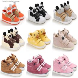 Classic Baby Shoe Boy Girl Baby Cute Animal Face Casual Flat Sneaker First Baby Ankle Boot Cotton Non-slip Warm Walking Shoes L230522