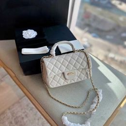 2023 New Little Flavour Cf Women's Bag One Shoulder Cross Body Portable Casual Caviar Diamond Lattice Chain