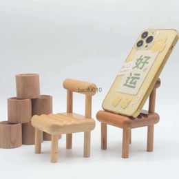 Fashion Phone Bases Stand Accessory Wooden Chair Mobile Phone Stand Chair Phone Holder Cell Phone Bracket Mobile Phone Holder L230619