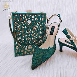 Dress Shoes Dress Shoes QSGFC Hollow Coral Pattern Design Fashionable And Elegant Wear Comfortable Ladies Shoes And Bag Z230703