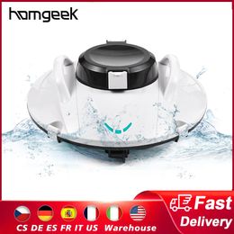 Robotic Vacuums Homgeek 35W Smart Cordless Robotic Pool Cleaner IPX8 Automatic Pool Vacuum Cleaner Lasts 90 Mins with Self Parking Function 230701