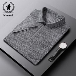 Men's Polos 2023 Polo Shirt Business Casual Spring Tshirt Long Sleeve Slimfit Fashion Korean Button 230703