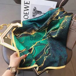 Scarves 70x70cm Women Scarf Silk Feeling Hair Neck Square Brand Office bandanna muffler Waiter Flight Attendants Handkerchief Rings wrap J230703