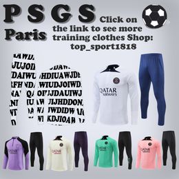 PSGs Paris tracksuit 2023 2024 MBAPPE kids and men 22 23 24 psgs training suit long sleeve Football soccer Jersey kit uniform chandal adult boys More styles in the store