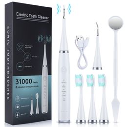 Toothbrush 2 IN 1 Electric Dental Electric Toothbrush Portabl Oral Care Tartar Remover Plaque ultrasonic Cleaner Teeth Whitening Kit 230701