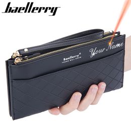 Baellerrery New Long Women Zipper Wallets Name Customised Card Holder Coin Pocket Female Purse Luxury Brand Women's Wallet
