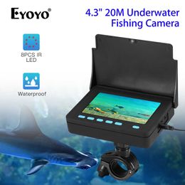 Fish Finder Eyoyo Portable 4.3inch monitor Underwater Fishing Video Camera 8pcs Infrared Lamp Lights Video Fish Finder 8500mAh Battery HKD230703