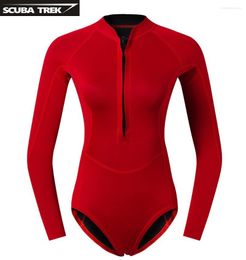 Women's Swimwear Neoprene Wetsuit Women 2MM Surfing Wetsuits One Piece Swimming Snorkeling Diving Wet Suit Long Sleeve By Shorty Wesuit