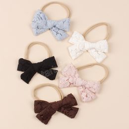 Girls Nylon Baby Headbands Hair Bows Newborn Elastic Hairband Lace Cute Children Hair Accessories Princess Toddler Headwear