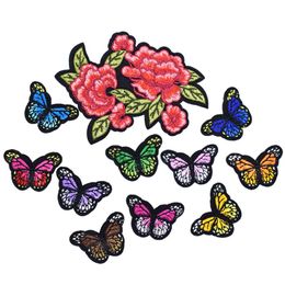 11PCS Small Butterfly Embroidery Patches for Clothing Applique Iron on Transfer Patch for Jeans Bags DIY Sew on Embroidery Badge340T