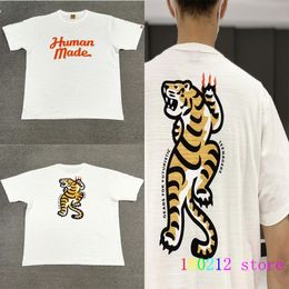 Men's T-Shirts Big Yellow Roar Tiger Print Human Made Streetwear Casual Men Women T-Shirt Summer Short Sleeve 230701