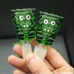 Green cartoon Baby Bubble Glass water hookah Handle Pipes smoking pipes High quality