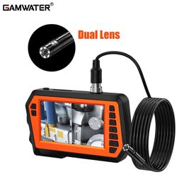 Fish Finder 4.3" IPS Dual Lens Industrial Endoscope 2600mAh 1080P 8mm IP67 Waterproof LED Inspection Camera Digital Borescope HKD230703