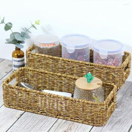 Dinnerware Sets Rack Woven Storage Baskets Creative Chic Sundries Holder Plate Plastic Cutlery Home Decorative