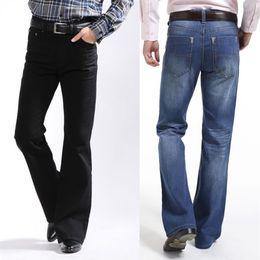Whole-Male boot cut jeans semi-flared bell bottom black spring and autumn the body trousers215b
