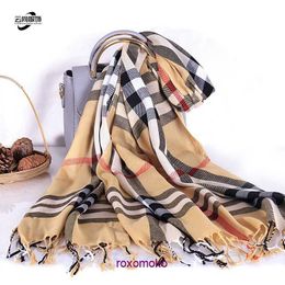 Fashion Bur Home women's scarves for winter and autumn Autumn Winter New Men's English Style Imitation Cashmere Plaid Scarf Women's Tassel Shawl Thermal Sales