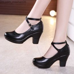 Dress Shoes Dress Shoes Women Sexy High Heels Leather Thick Soled Platform Bottom Silver Black Work Shoes Woman Dress Wedding Pumps Zapatos Z230703